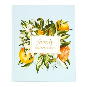 Elegant Lemon and Floral Family Recipe Book Clipart Design