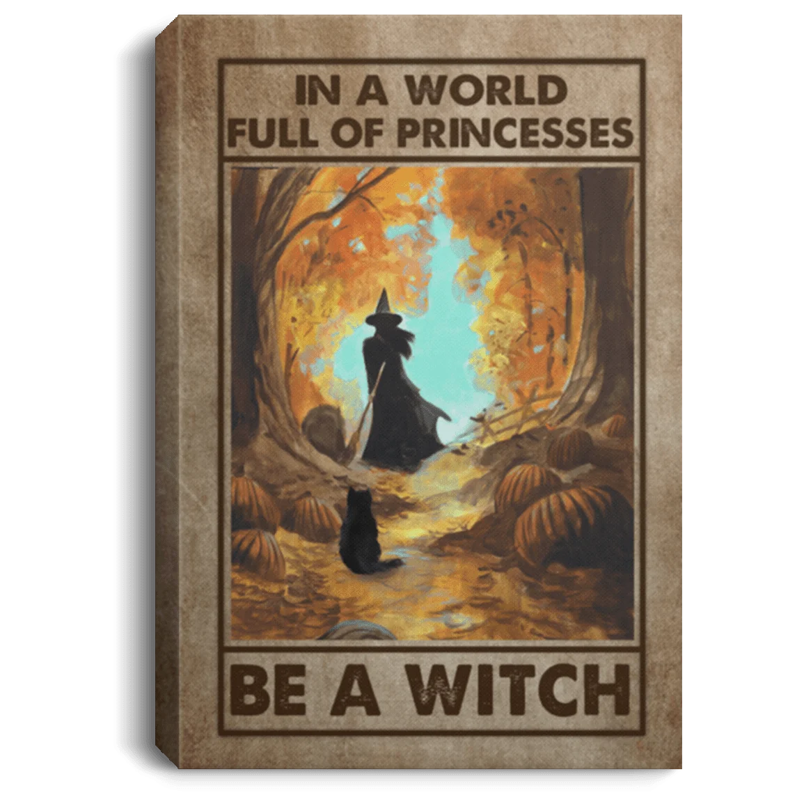 Enchanting Autumn Forest Witch Clipart: Magical Journey Through Golden Leaves