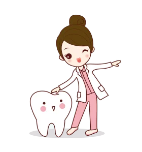 Adorable Kawaii Dental Professional with Cute Smiling Tooth Clipart Illustration