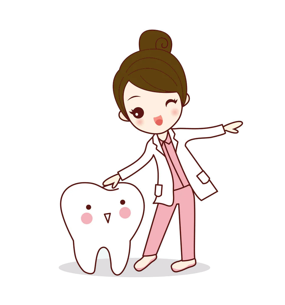 Adorable Kawaii Dental Professional with Cute Smiling Tooth Clipart Illustration