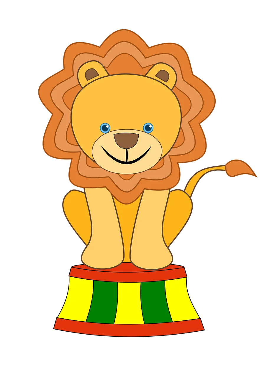 Cheerful Circus Lion Performer Clipart Cartoon Character Design