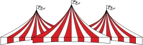 Classic Red and White Striped Circus Tent Clipart - Grand Carnival Illustration