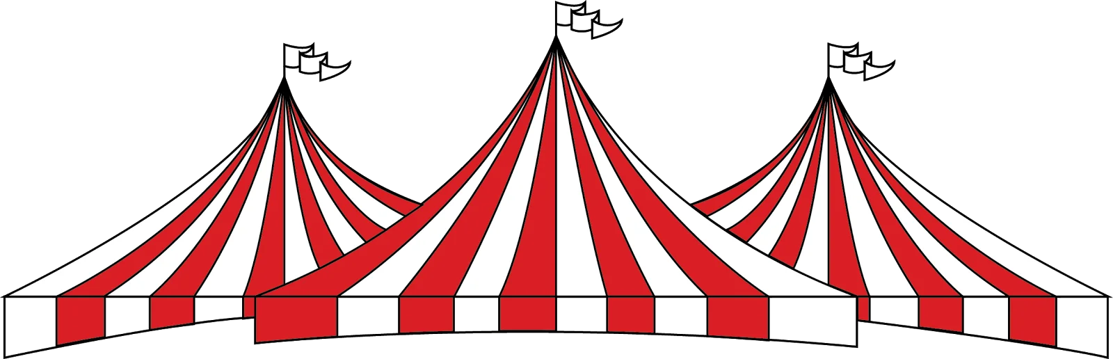 Classic Red and White Striped Circus Tent Clipart - Grand Carnival Illustration