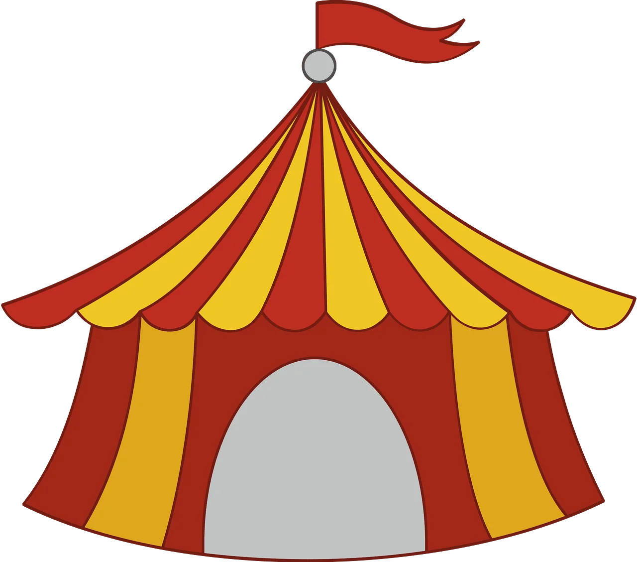 Classic Vintage Circus Carnival Tent Clipart Design with Bold Color Scheme