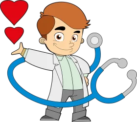 Friendly Medical Professional Pediatric Healthcare Clipart Illustration