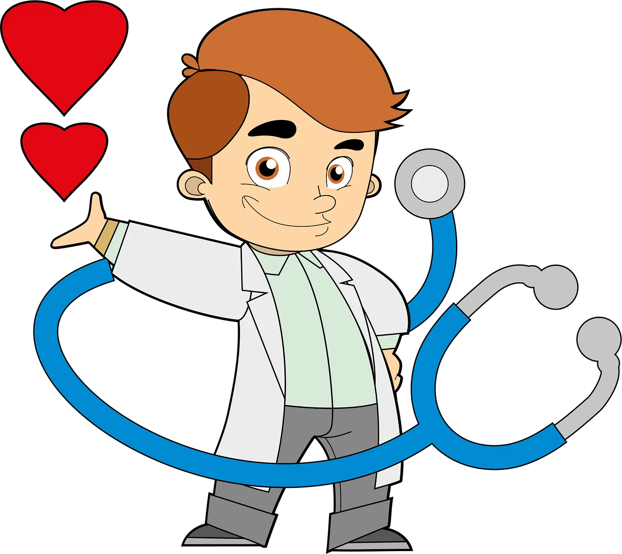 Friendly Medical Professional Pediatric Healthcare Clipart Illustration
