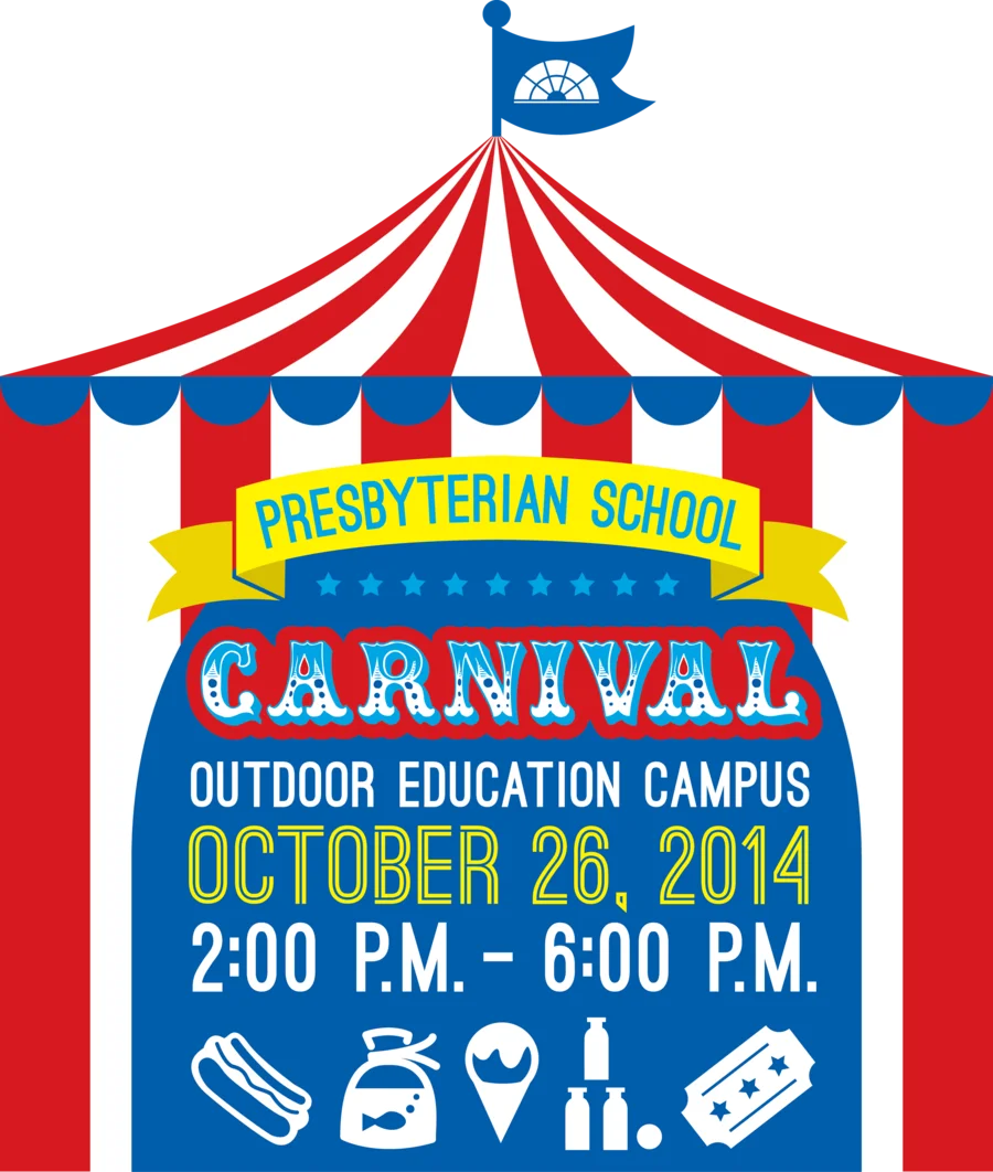 Presbyterian School Carnival Outdoor Education Campus Clipart Event Poster Design