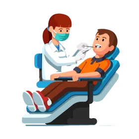 Professional Dental Care Checkup Clipart: Dentist and Patient Interaction Scene