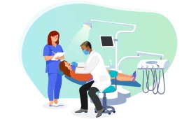 Professional Dental Care Clinic Illustration Clipart for Healthcare Design
