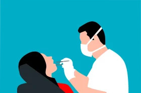 Professional Dental Care Examination Clipart Illustration of Medical Procedure