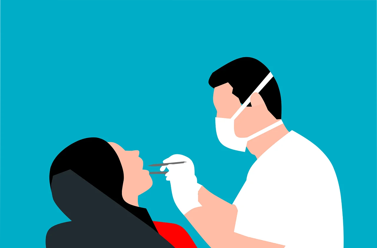 Professional Dental Care Examination Clipart Illustration of Medical Procedure