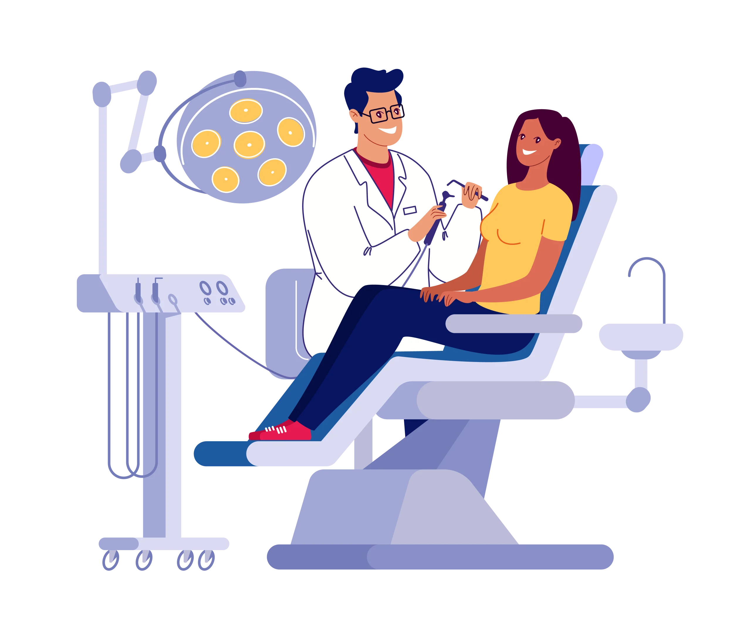 Professional Dental Checkup Clipart Scene with Modern Medical Equipment