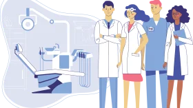 Professional Dental Clinic Staff Illustration Modern Medical Clipart Design