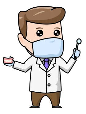 Professional Dental Practitioner Cartoon Clipart Illustration for Healthcare Branding