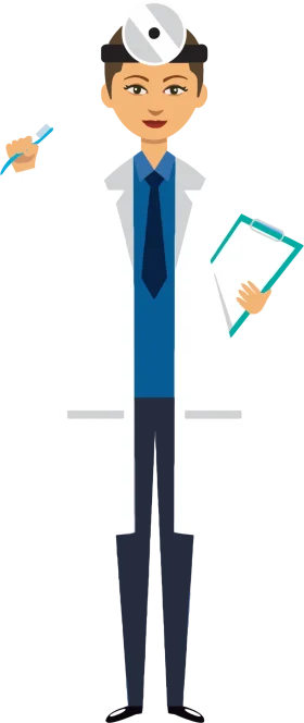 Professional Dental Practitioner Cartoon Clipart in Modern Minimalist Style