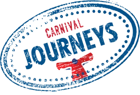 Vintage Carnival Journeys Passport Stamp Clipart Design with Distressed Texture
