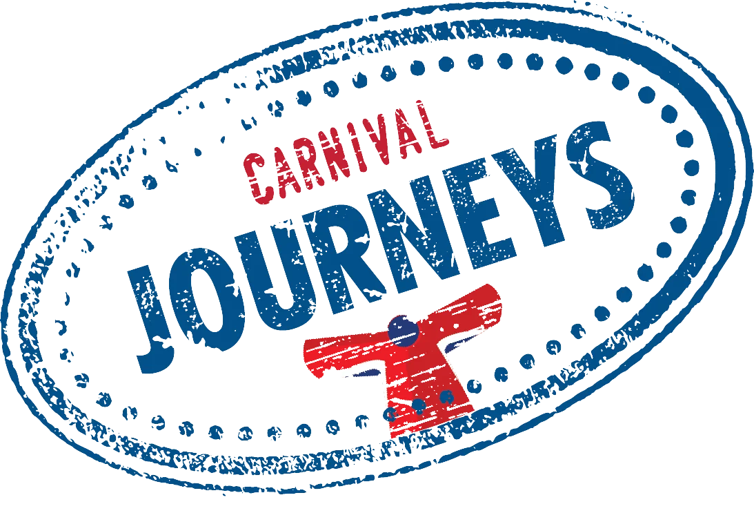 Vintage Carnival Journeys Passport Stamp Clipart Design with Distressed Texture