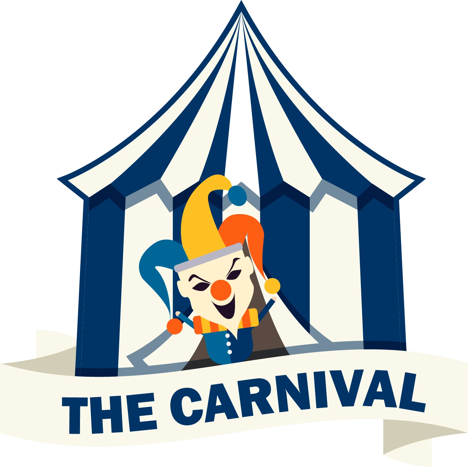 Whimsical Circus Carnival Clipart Design with Playful Jester Character
