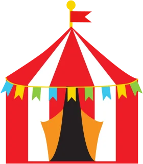 Whimsical Circus Carnival Tent Clipart with Colorful Festive Decorations