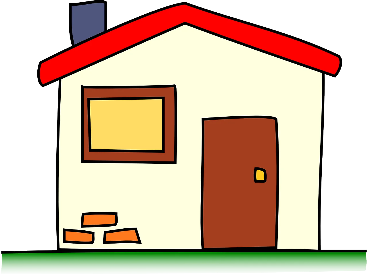 Charming Simple Home Clipart: A Minimalist Illustration of Residential Architecture
