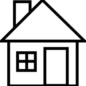 Simple Black and White Minimalist House Clipart Design Illustration