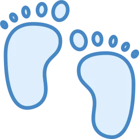 Adorable Baby Feet Clipart: Soft Blue Outline of Newborn Footprints
