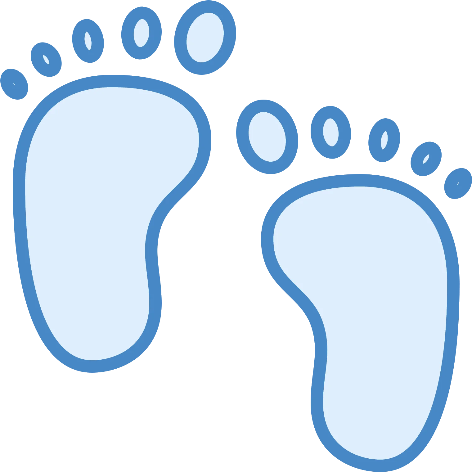 Adorable Baby Feet Clipart: Soft Blue Outline of Newborn Footprints