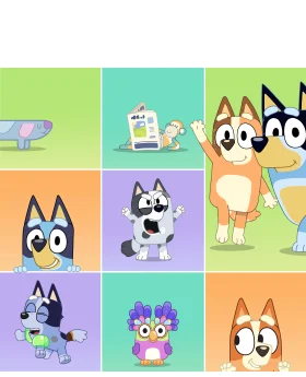 Adorable Bluey and Friends Cartoon Clipart Collection of Playful Characters