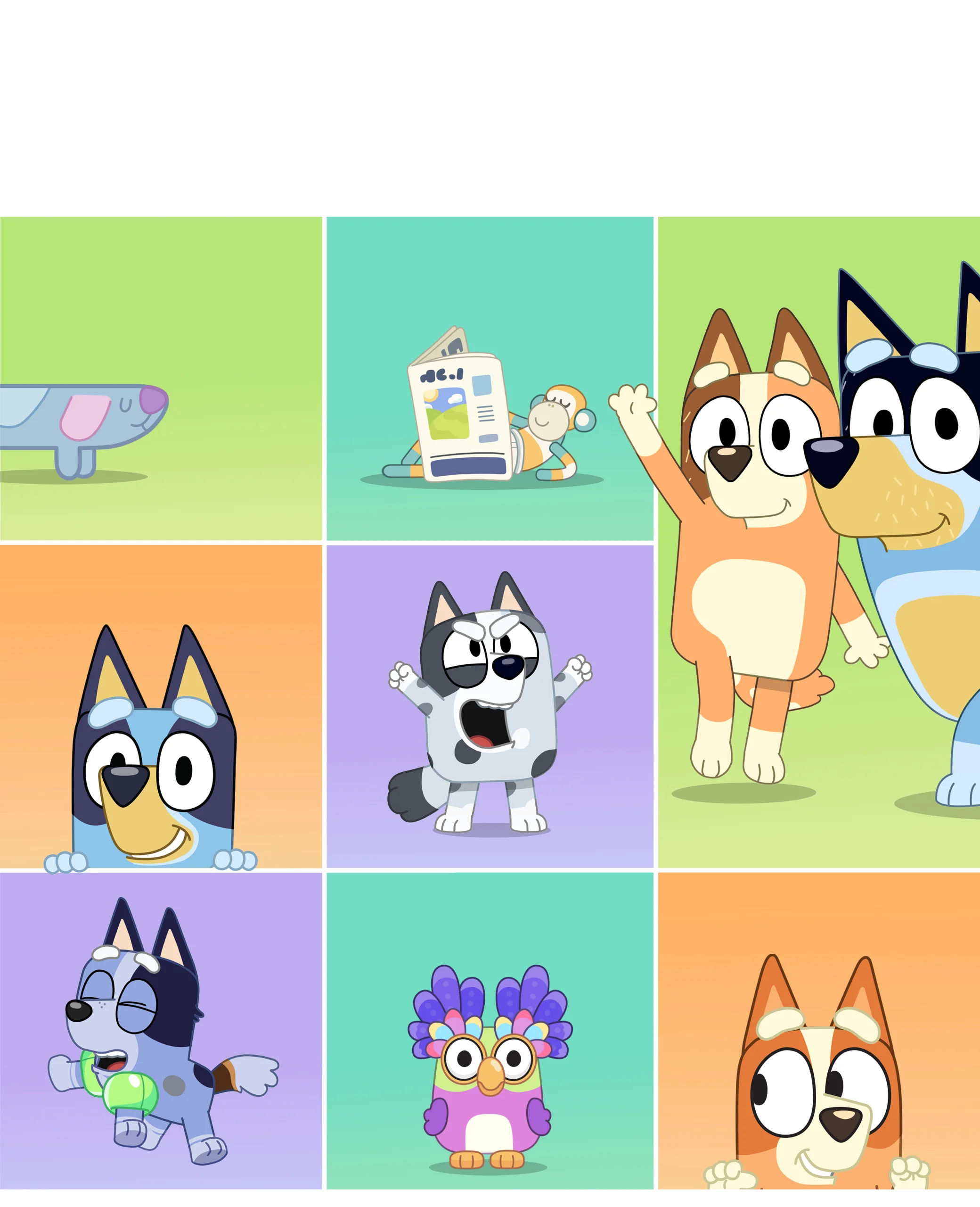 Adorable Bluey and Friends Cartoon Clipart Collection of Playful Characters