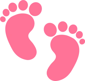 Adorable Pink Baby Footprints Clipart - Cute Newborn Graphic Design Element