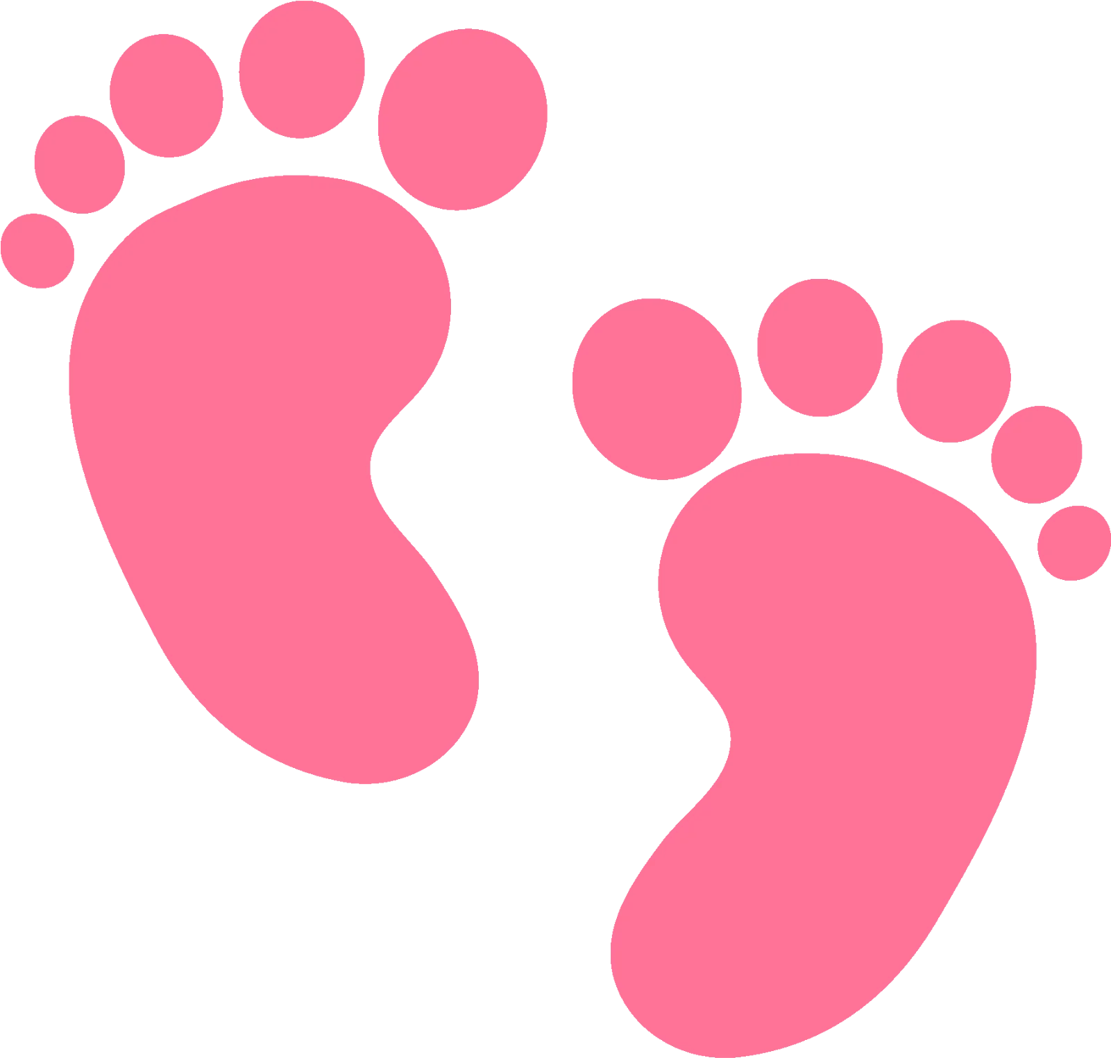Adorable Pink Baby Footprints Clipart - Cute Newborn Graphic Design Element