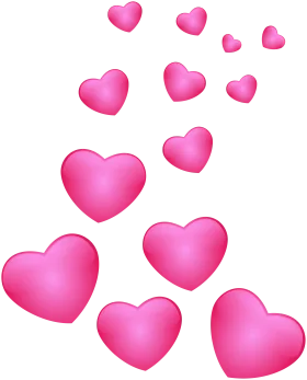 Adorable Pink Hearts Clipart: Romantic Graphic Design Element for Love-Themed Projects