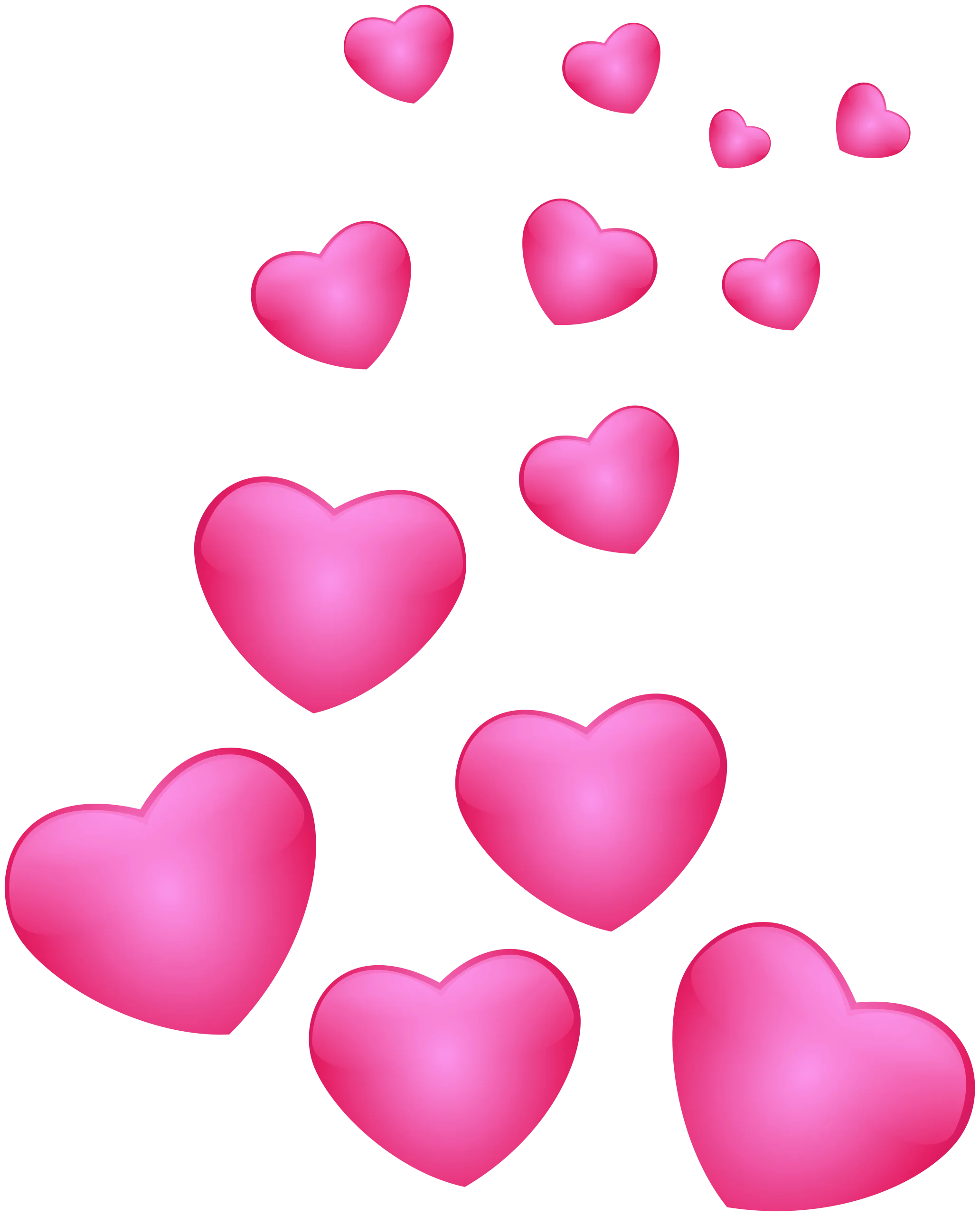 Adorable Pink Hearts Clipart: Romantic Graphic Design Element for Love-Themed Projects