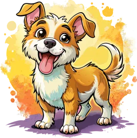 Adorable Playful Puppy Clipart: A Cheerful Cartoon Canine Companion