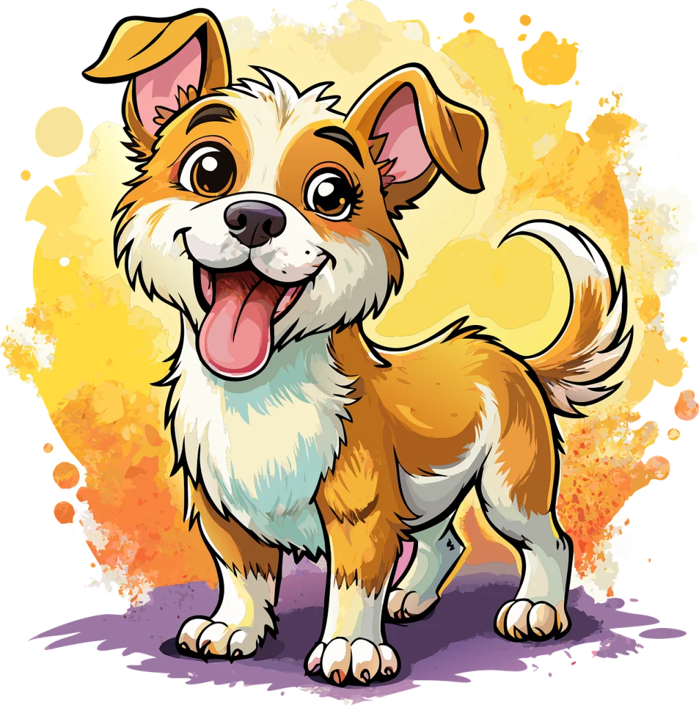Adorable Playful Puppy Clipart: A Cheerful Cartoon Canine Companion