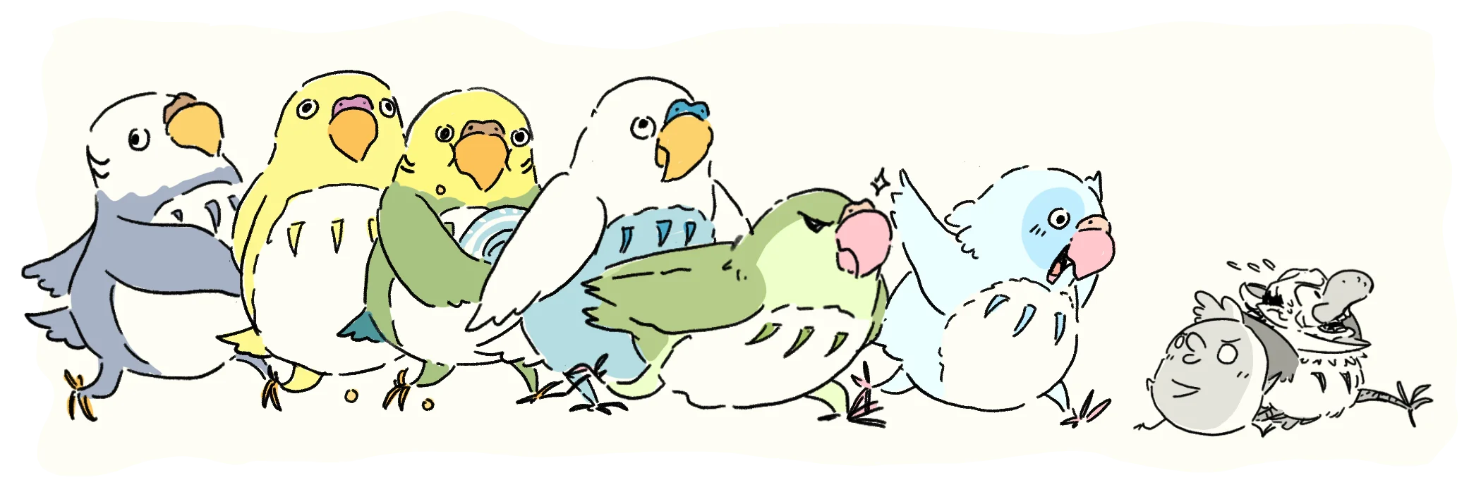 Adorable Whimsical Bird Friends Playful Cartoon Clipart Collection
