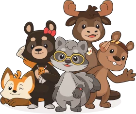 Adorable Woodland Creature Clipart Collection: Charming Animal Friends Ensemble