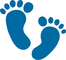 Blue Minimalist Baby Footprints Clipart - Newborn Arrival Graphic Design