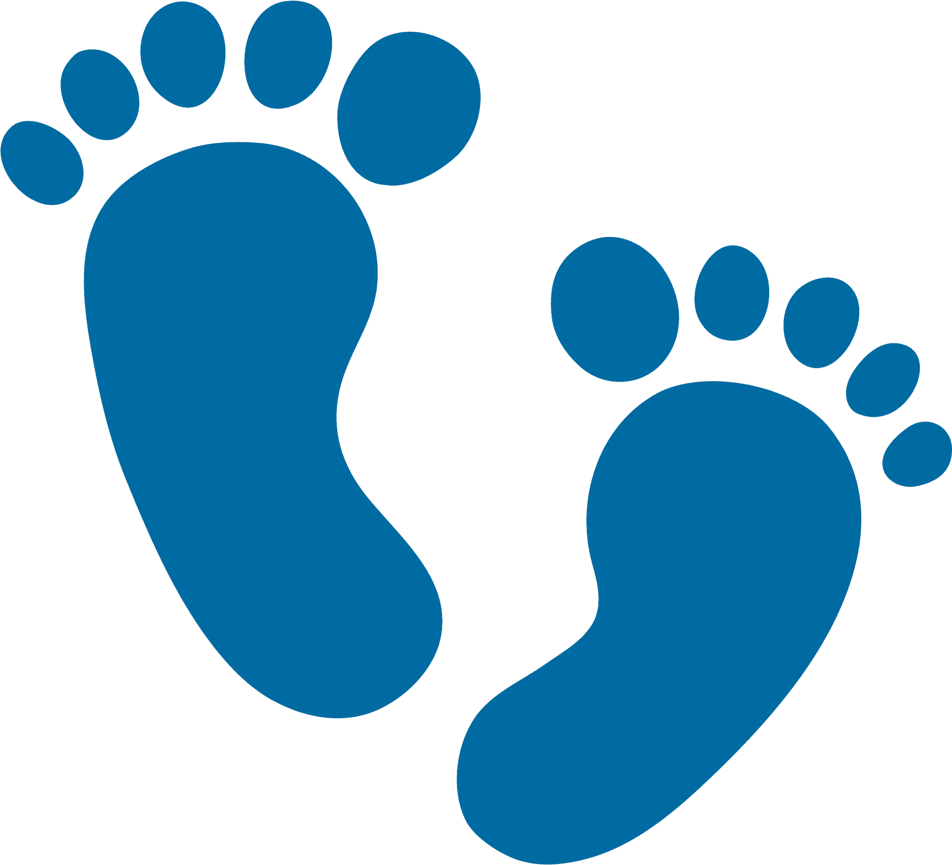 Blue Minimalist Baby Footprints Clipart - Newborn Arrival Graphic Design