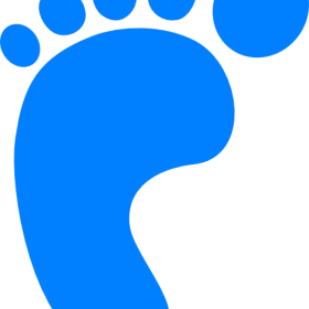 Blue Minimalist Stylized Foot Silhouette Clipart Design Element