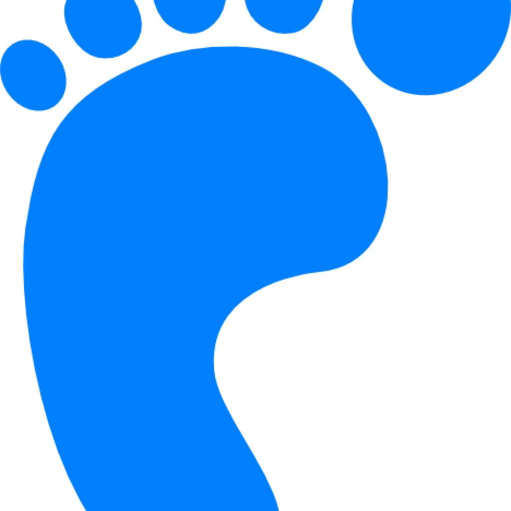 Blue Minimalist Stylized Foot Silhouette Clipart Design Element