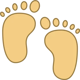 Cute Soft Golden Baby Footprint Clipart Illustration Design Element