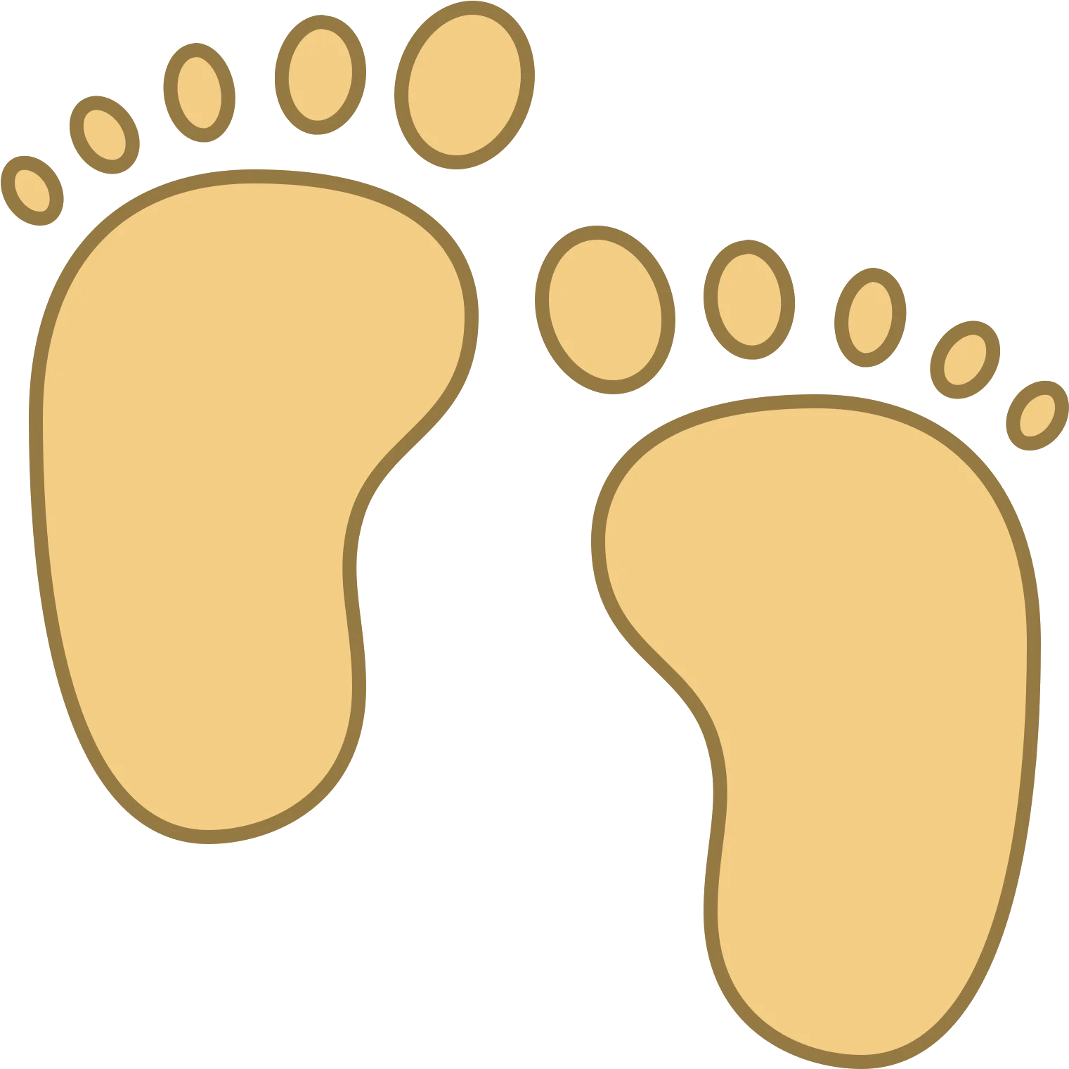 Cute Soft Golden Baby Footprint Clipart Illustration Design Element