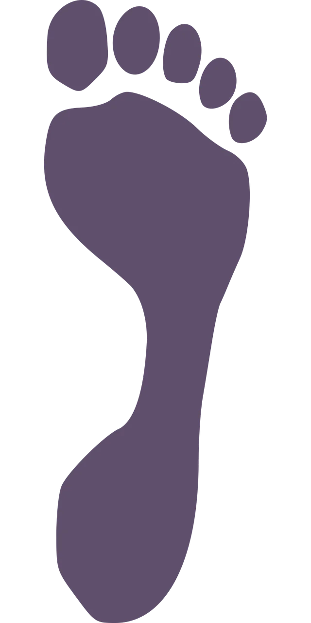 Elegant Purple Footprint Clipart Silhouette - Minimalist Graphic Design
