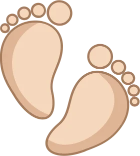 Minimalist Baby Feet Clipart: Soft Pastel Footprints Digital Illustration