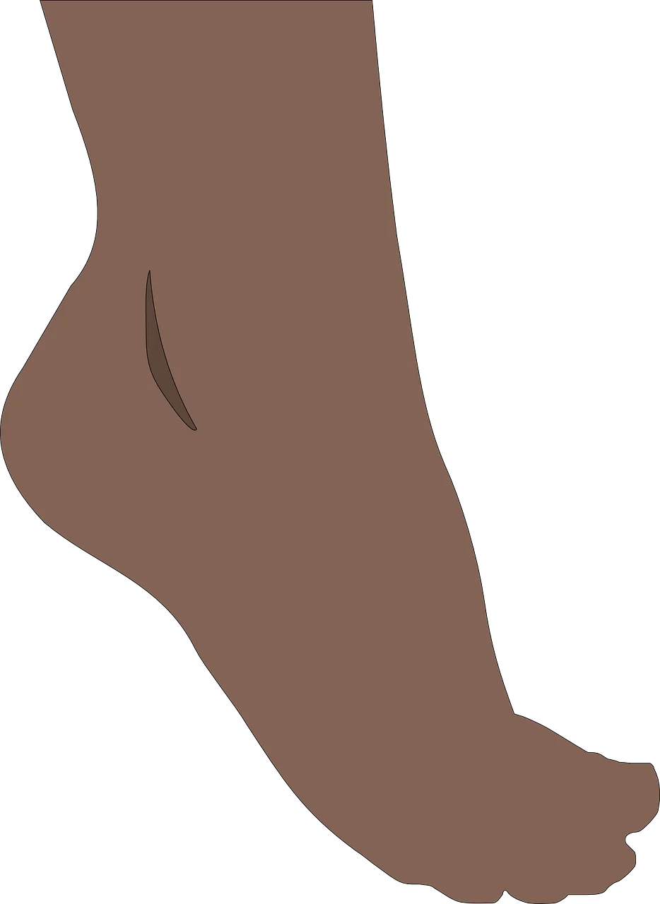 Minimalist Brown Anatomical Foot Silhouette Clipart Illustration Design