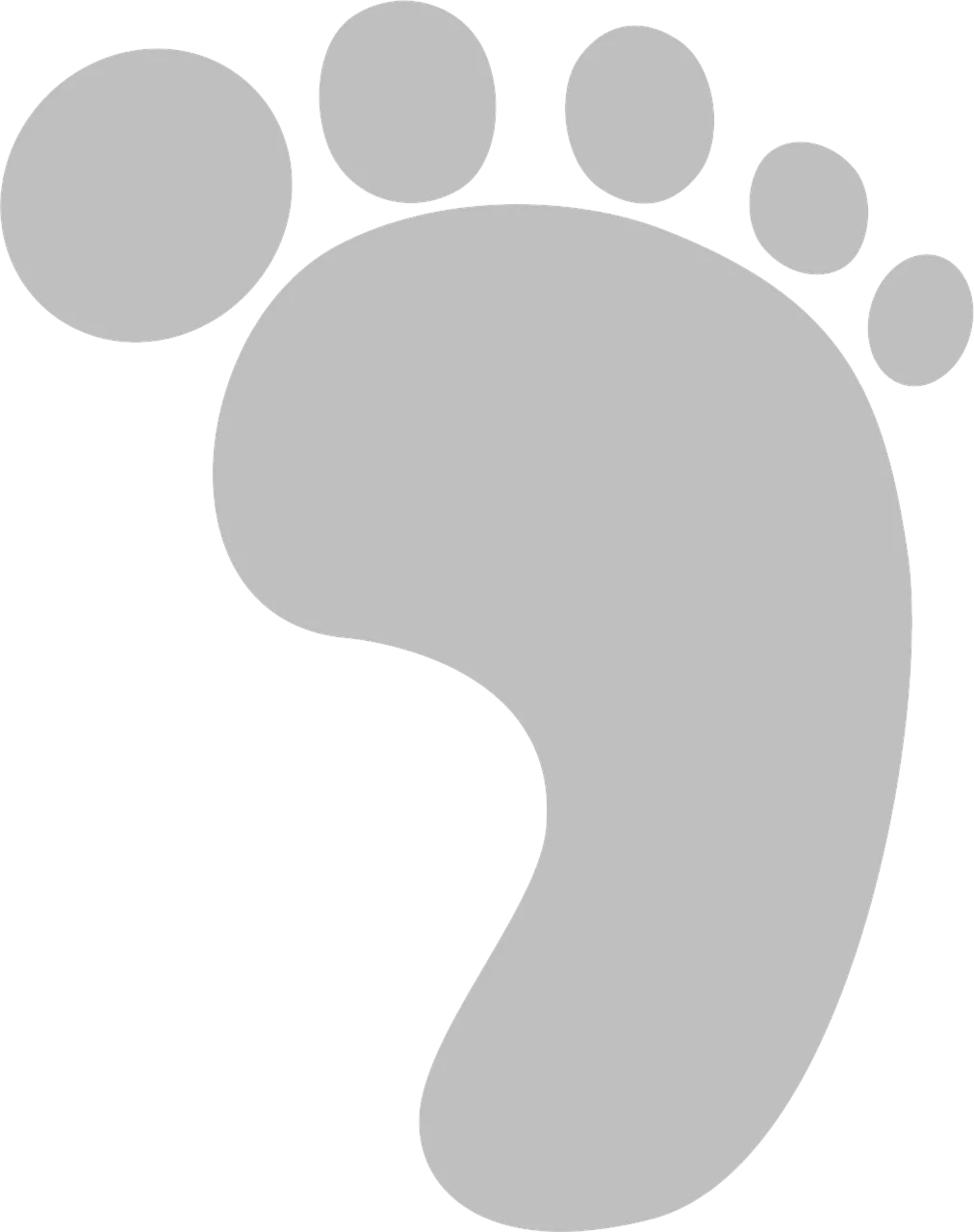 Minimalist Gray Footprint Clipart Design with Soft Rounded Edges
