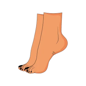 Minimalist Peach-Toned Anatomical Feet Clipart Illustration Design
