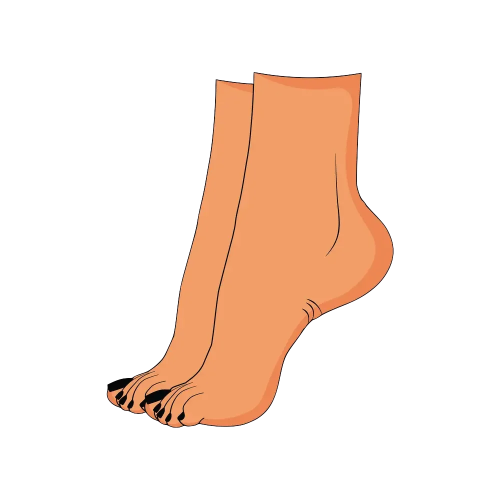 Minimalist Peach-Toned Anatomical Feet Clipart Illustration Design
