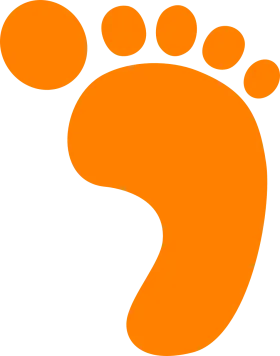 Orange Minimalist Playful Foot Silhouette Clipart Design Element